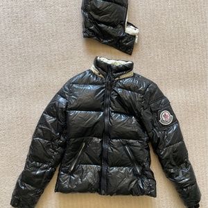Black Moncler Down Puffer Jacket Detachable Hood